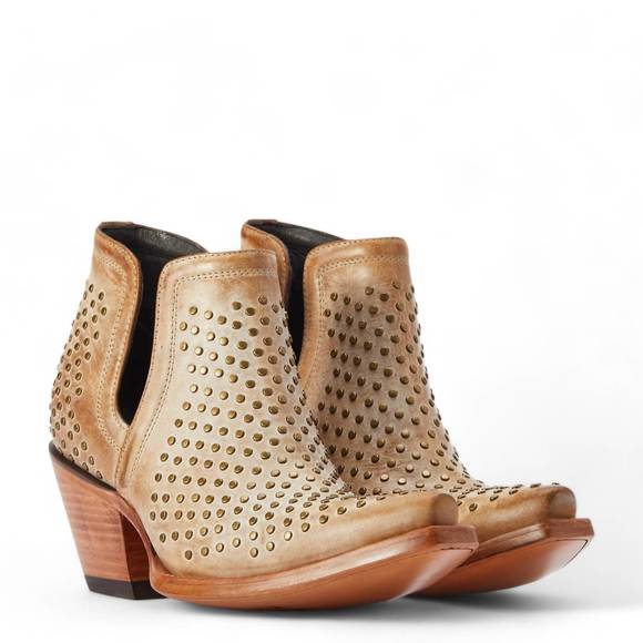 NEW ARIAT women's dixon leather studded boot in old west tan - Picture 6 of 6